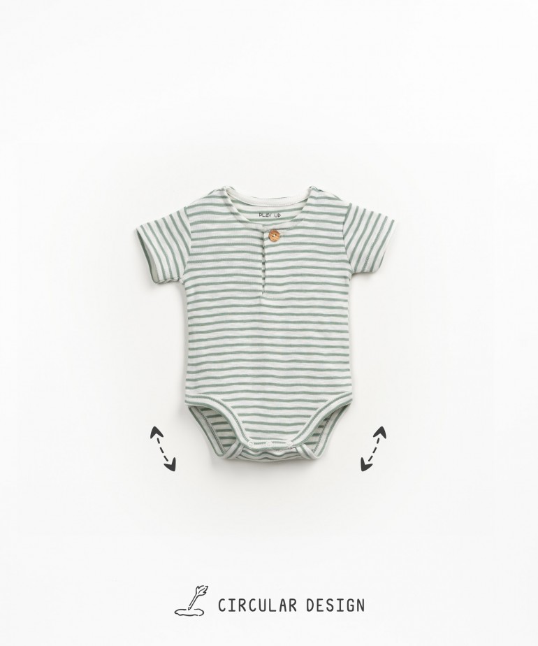 Body em algodo orgnico s riscas