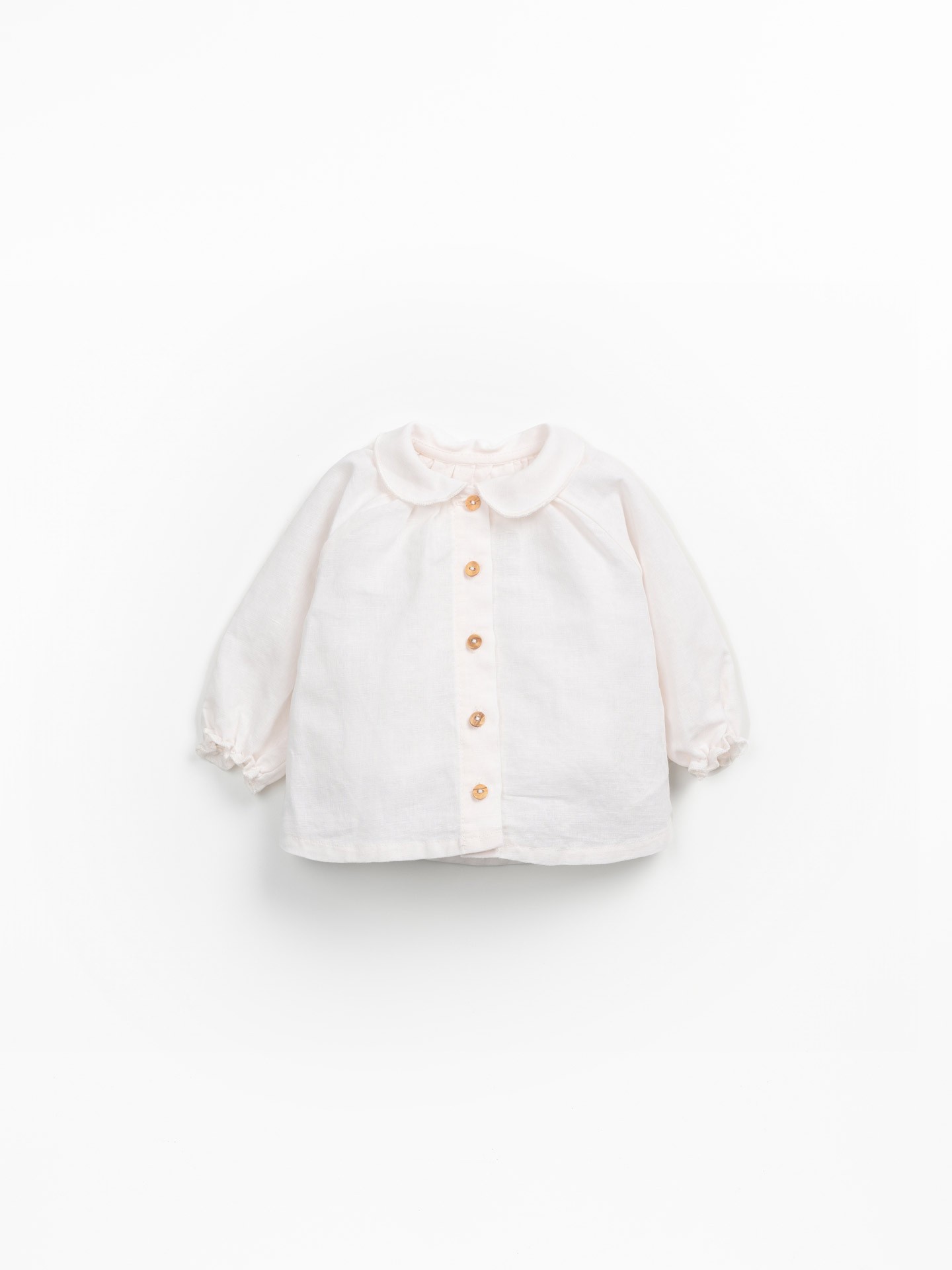 Blusa in tessuto in lino e cotone biologico