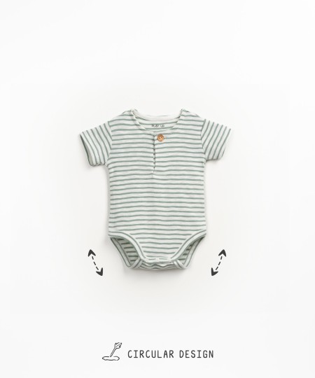 Body in cotone biologico a righe