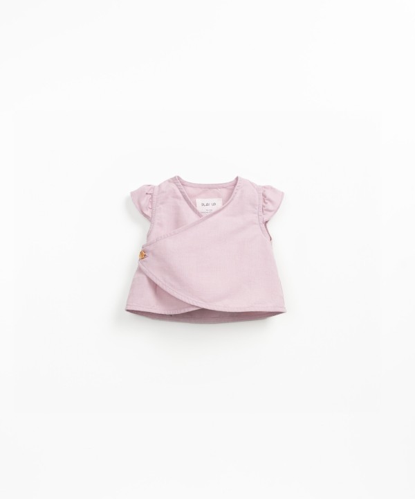 Blusa in tessuto di lino e cotone biologico