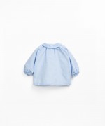 Blusa em linho e algodo orgnico com botes de coco