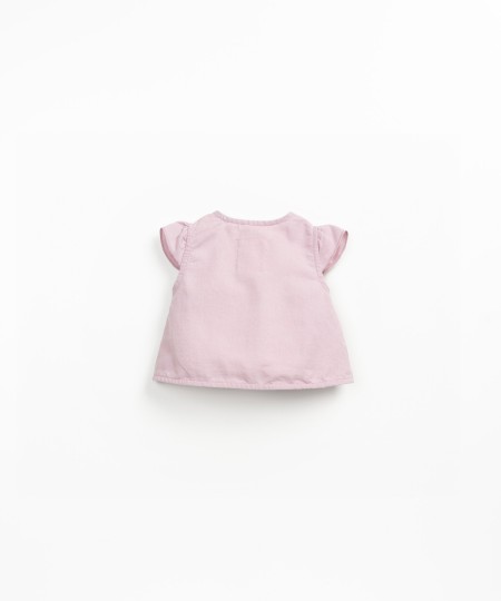 Blusa in tessuto di lino e cotone biologico