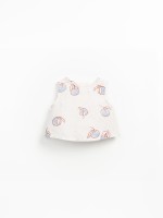 Sleeveless blouse with orange print