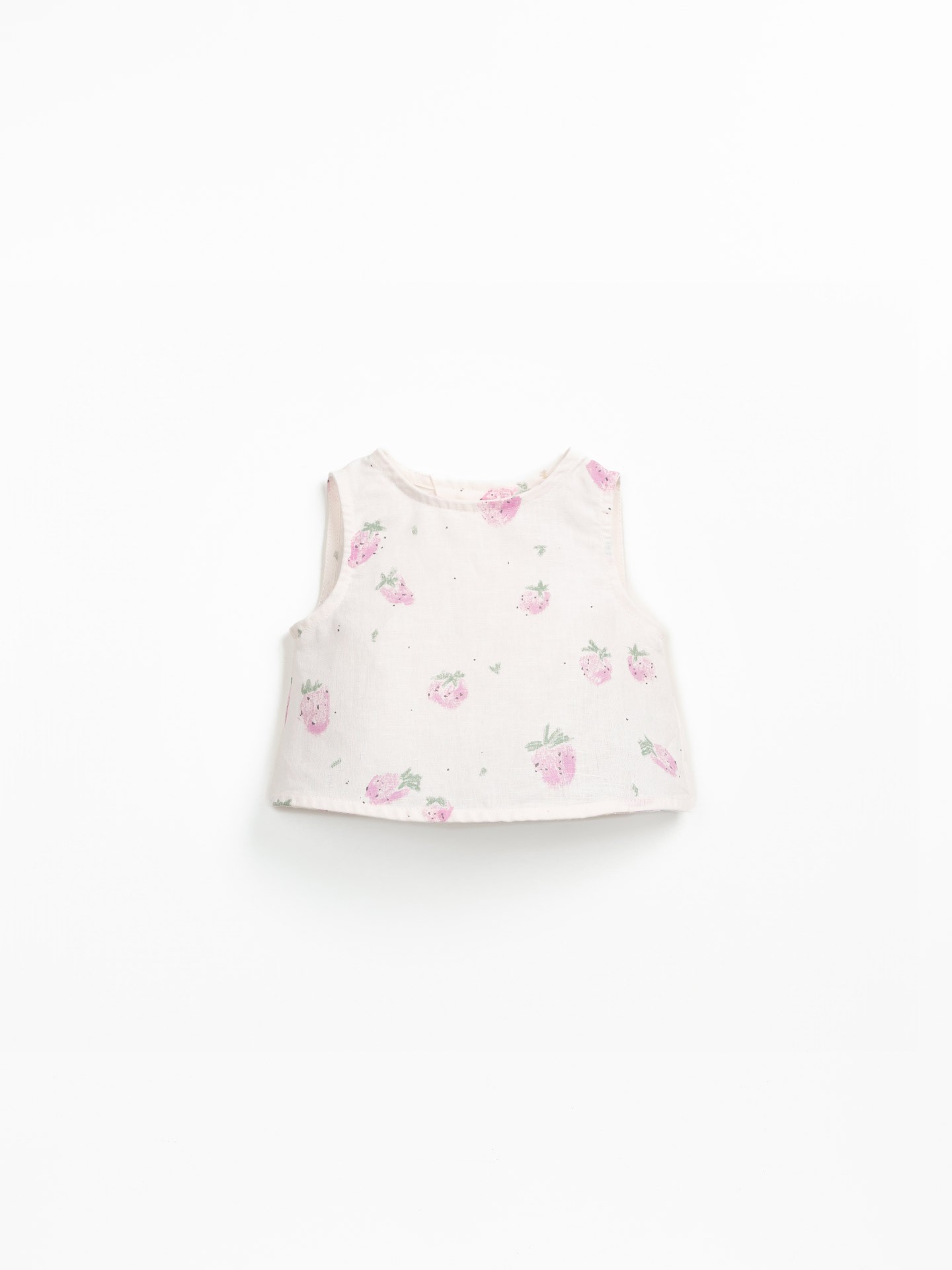 Blusa sin mangas con estampado de fresas