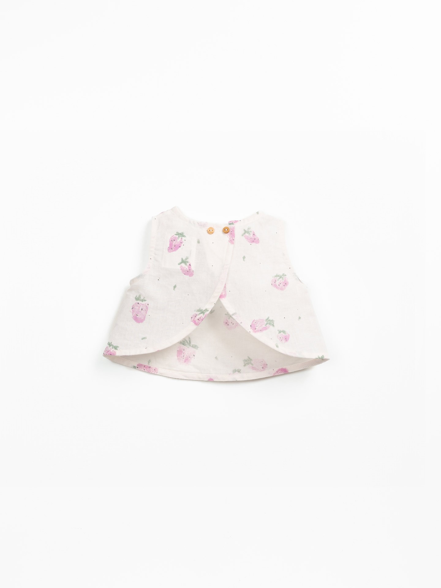 Blusa sin mangas con estampado de fresas