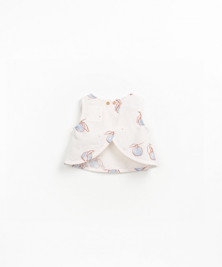 Blusa senza maniche con stampa di arance