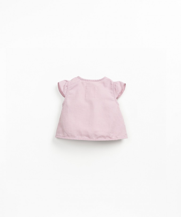 Blusa in tessuto di lino e cotone biologico