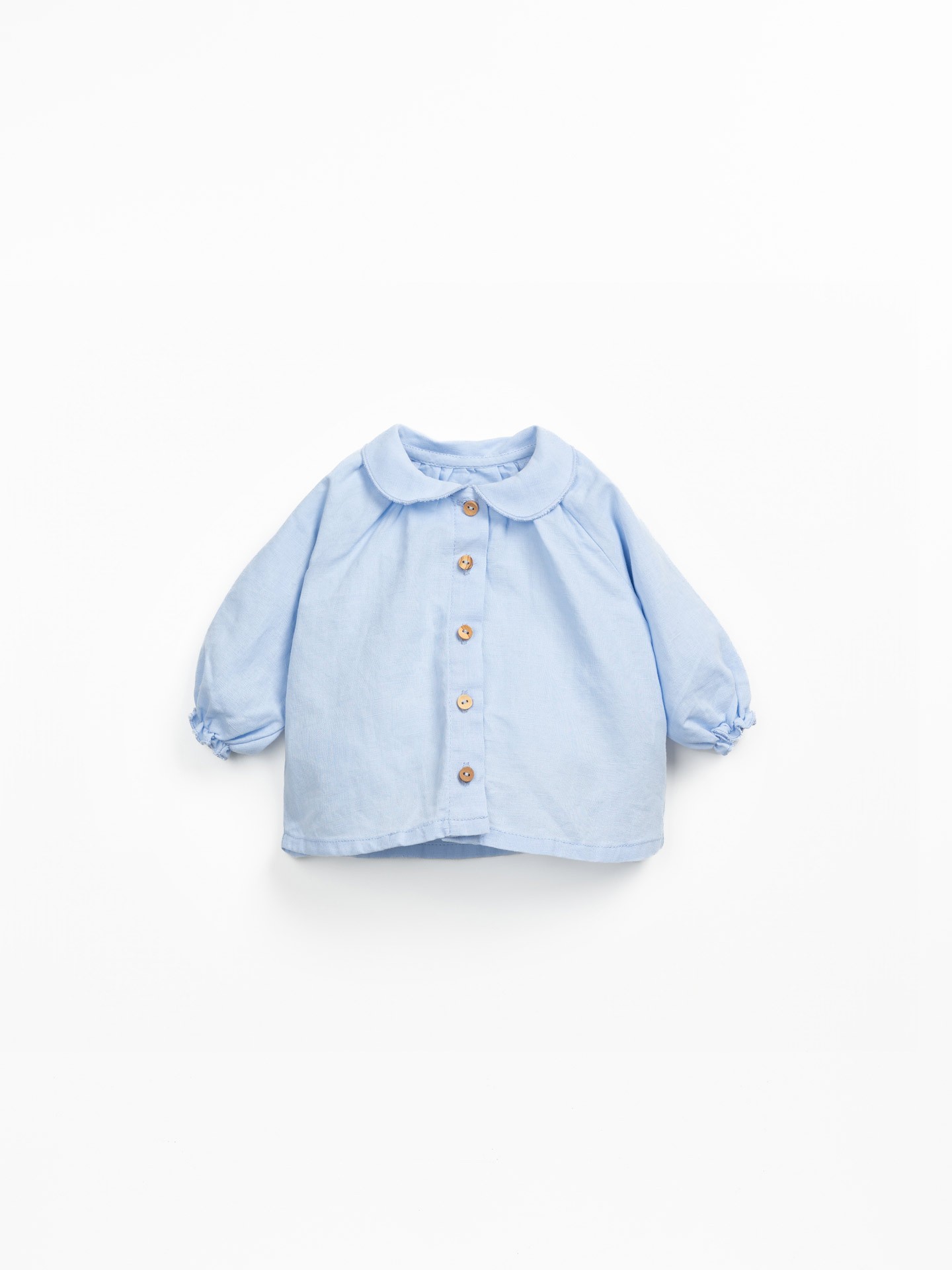 Blusa in lino e cotone biologico con bottoni in cocco