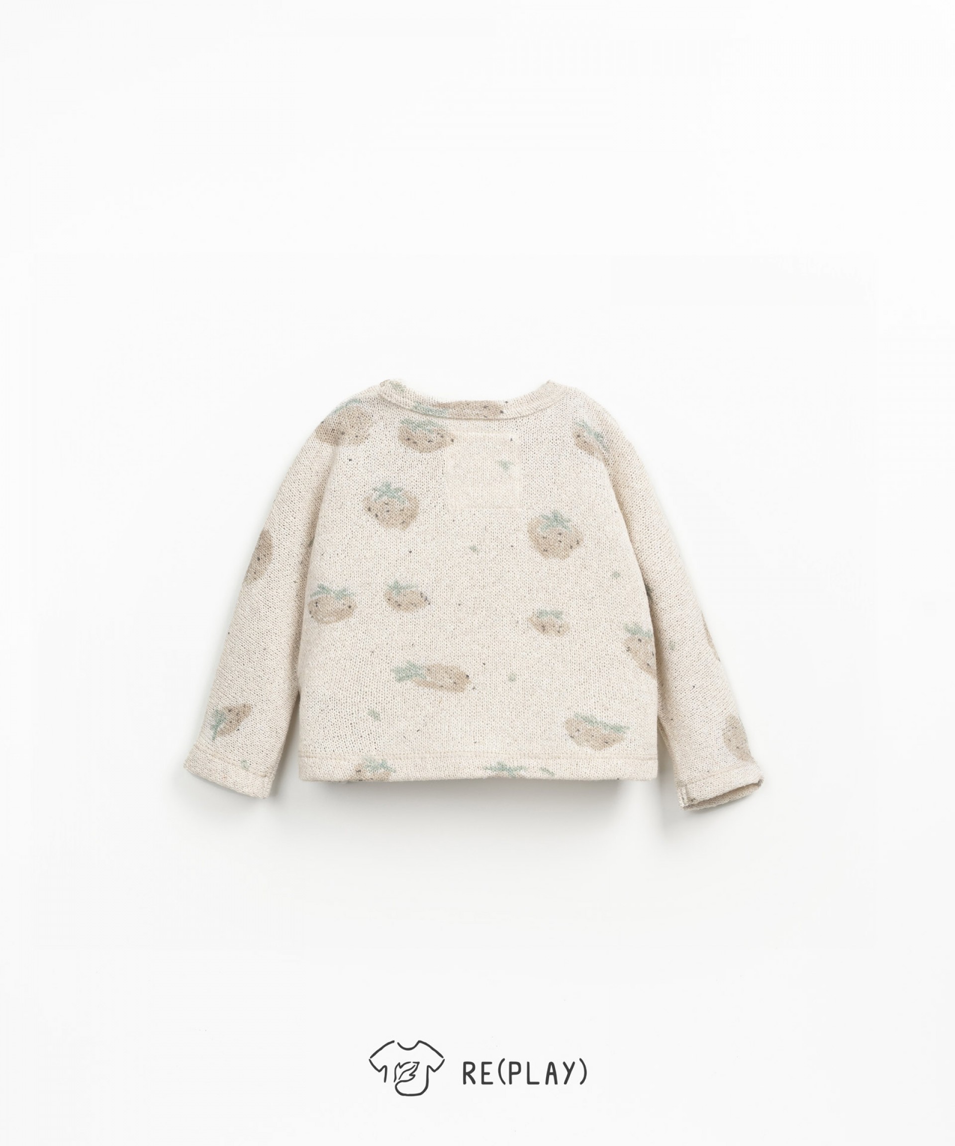 Camisola em mistura de algodo e polister reciclado com estampado de morangos