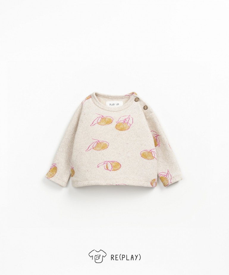 Sweater with strawberry print