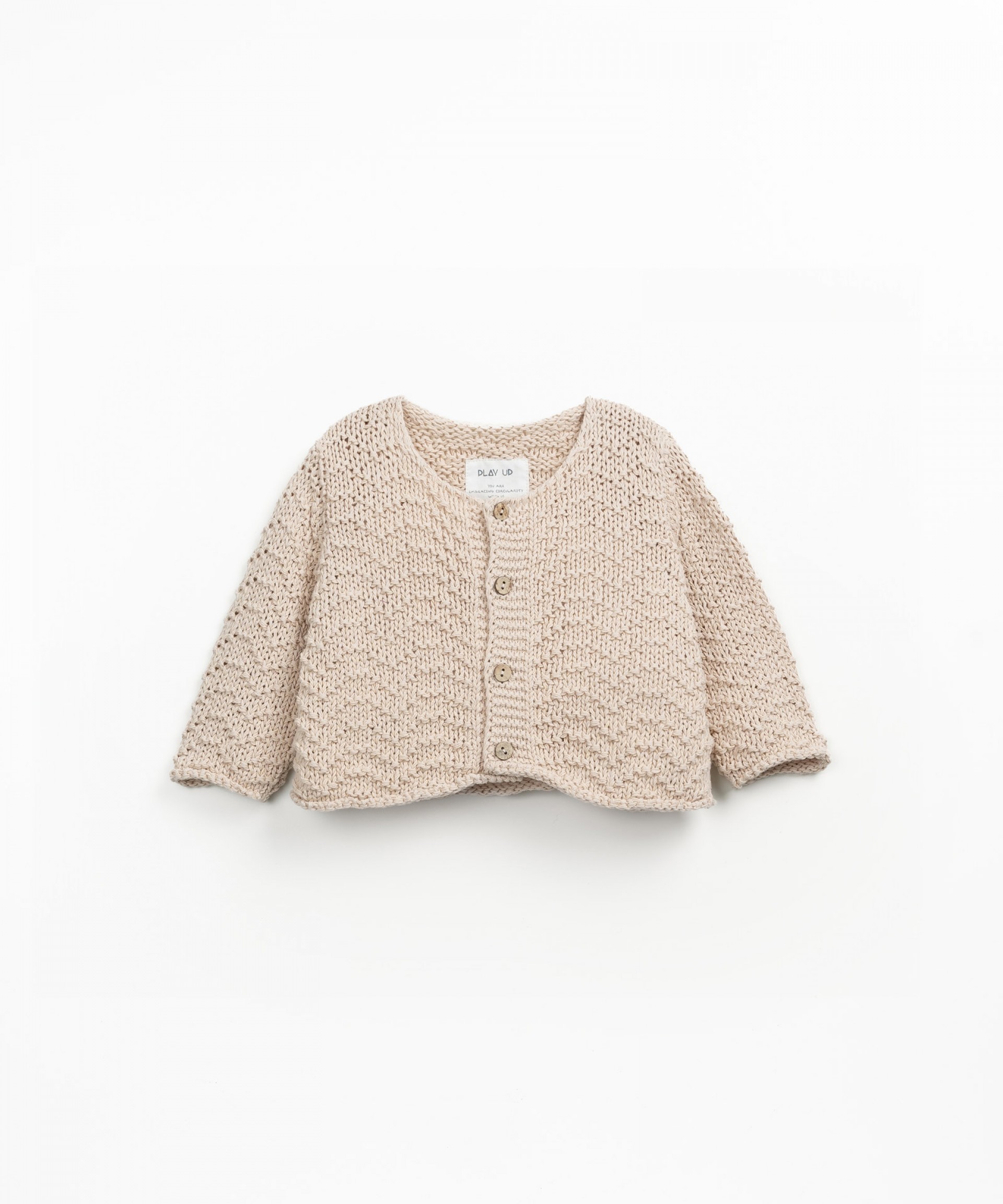 Casaco tricot com botes de coco