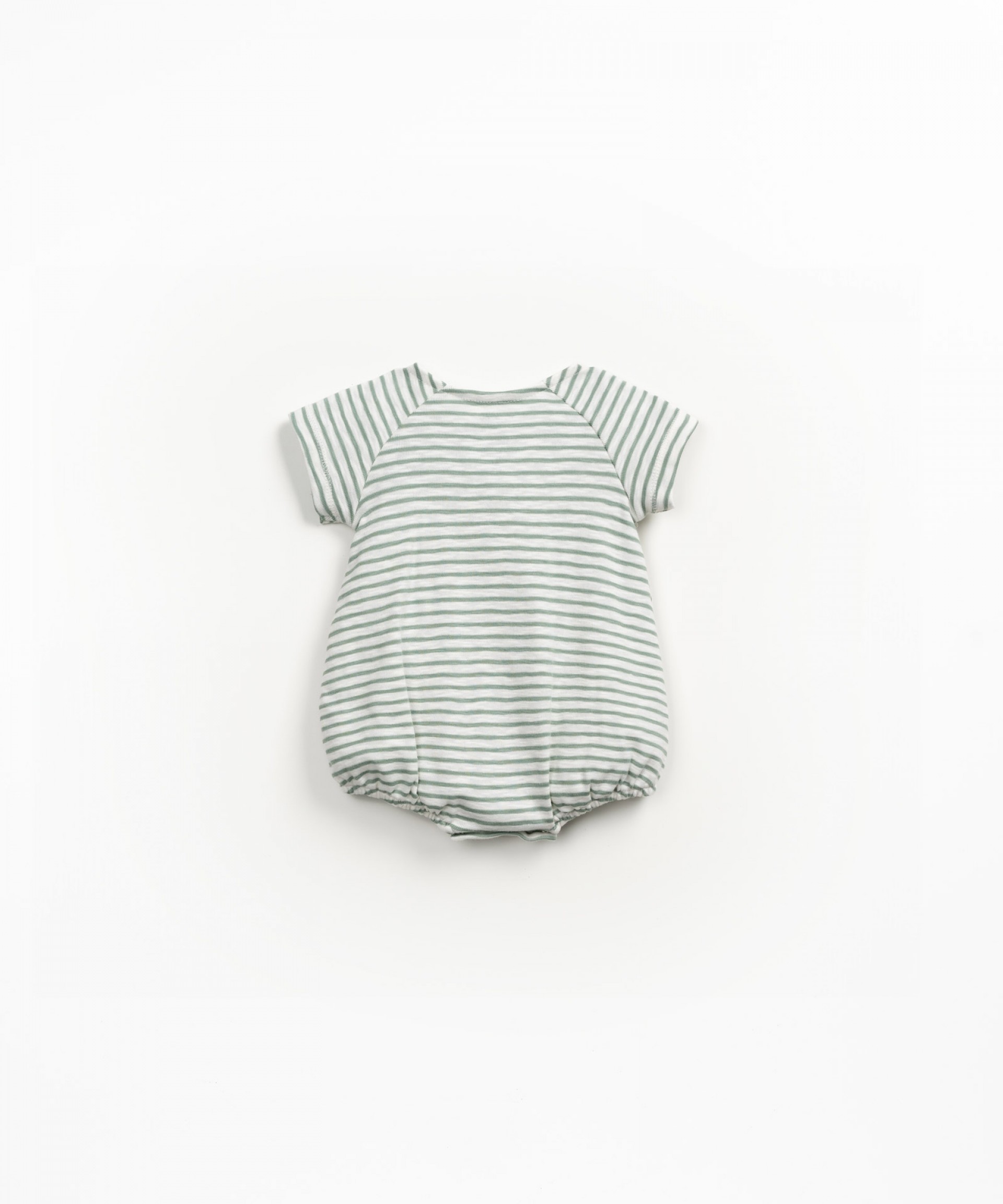Striped jumpsuit with opening between the legs