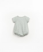 Striped jumpsuit with opening between the legs