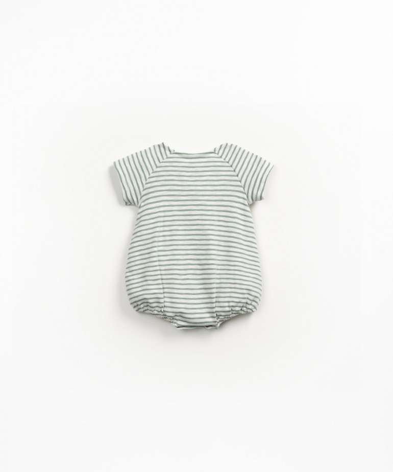 Combinaison raye en coton biologique