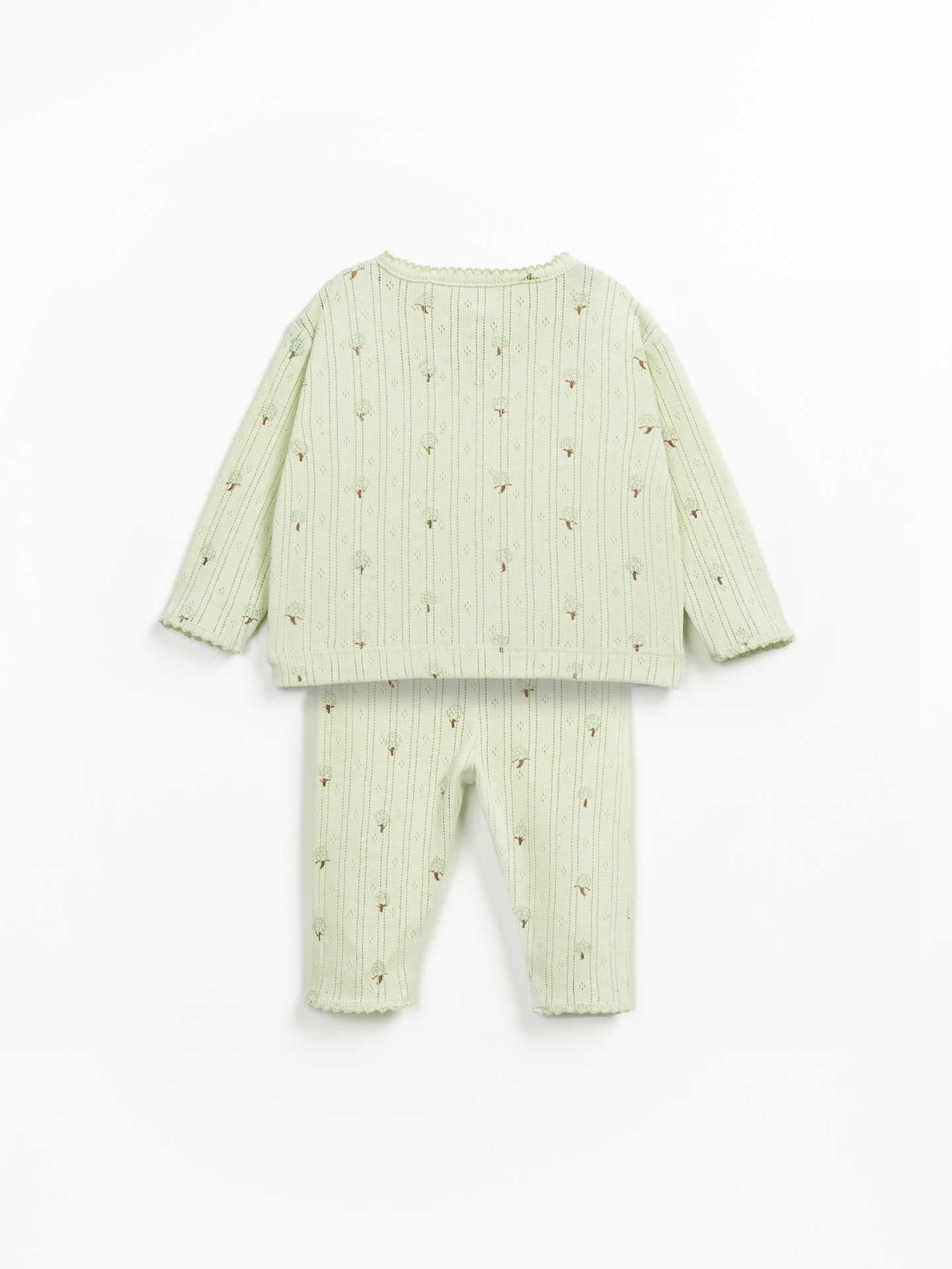 Set with sweater and pants in organic cotton and recycled cotton