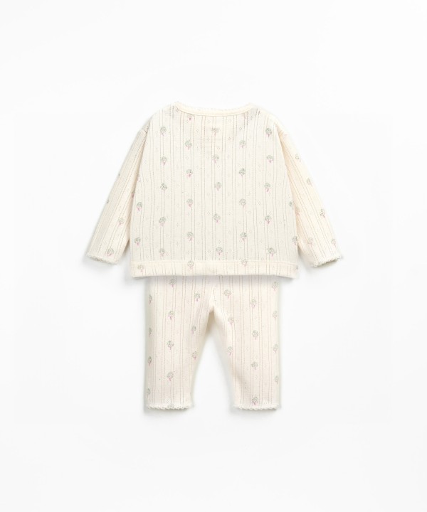 Sweatshirt and trousers set in organic cotton and recycled cotton