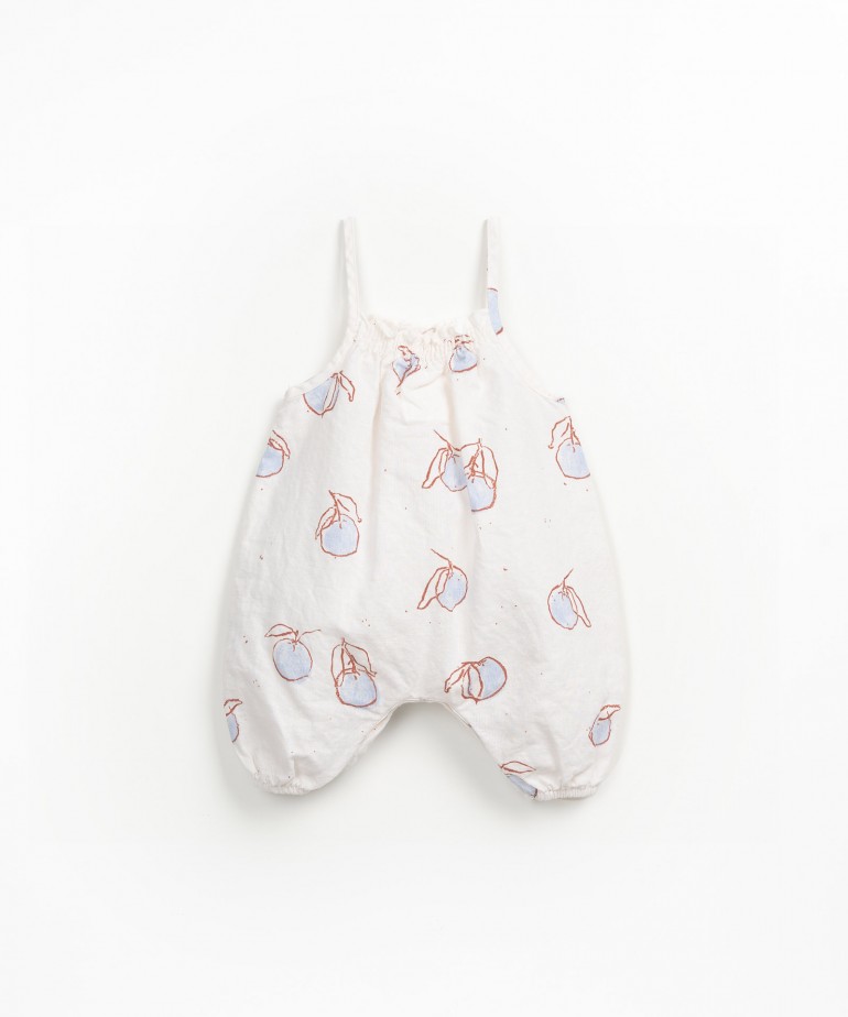 Tuta in tessuto con stampa di arance