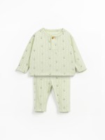 Set with sweater and pants in organic cotton and recycled cotton