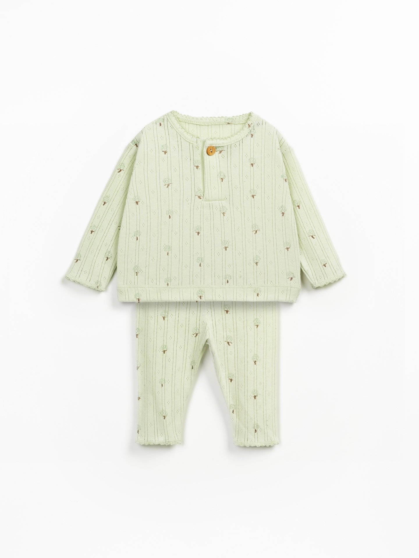 Set with sweater and pants in organic cotton and recycled cotton