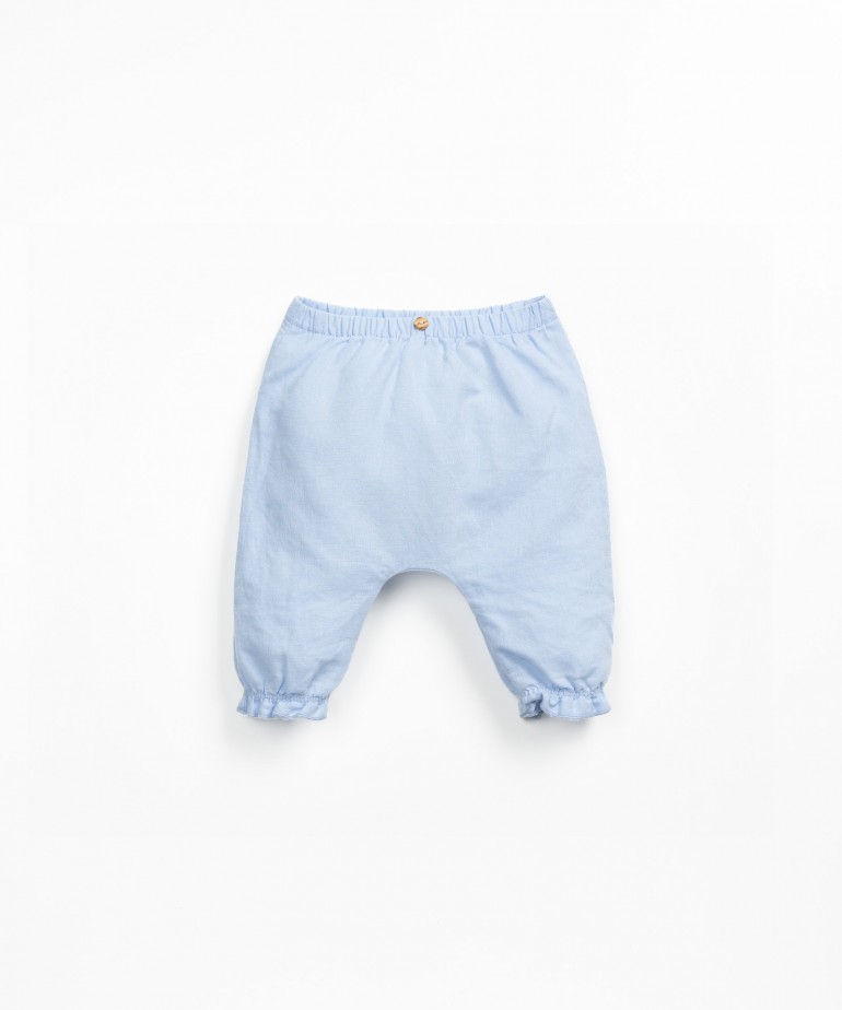 Pantaln de tela en lino y algodn orgnico