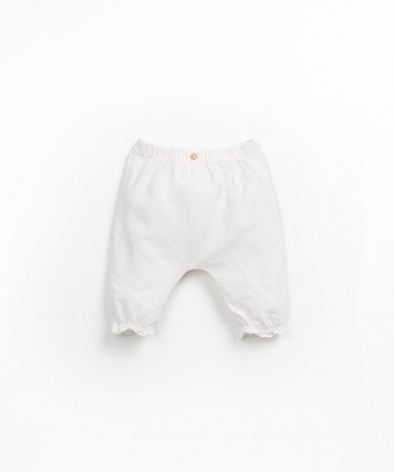 Fabric trousers in linen and organic cotton
