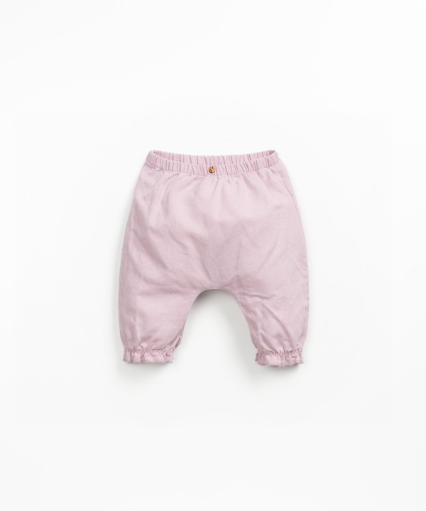 Fabric trousers in linen and organic cotton