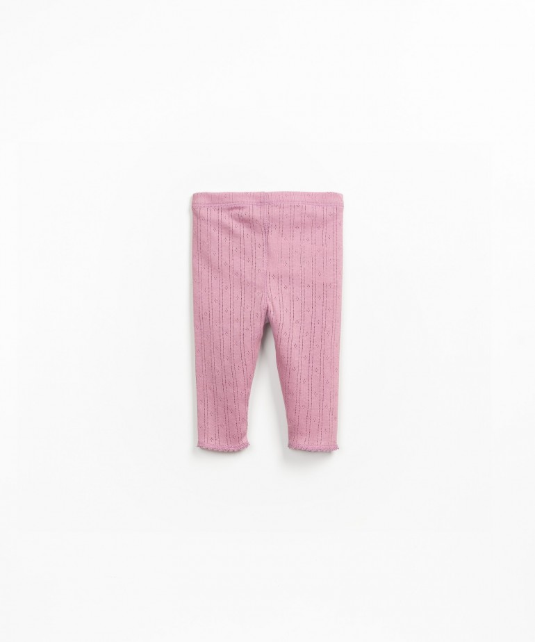 Leggings in maglina con misto cotone riciclato e cotone biologico