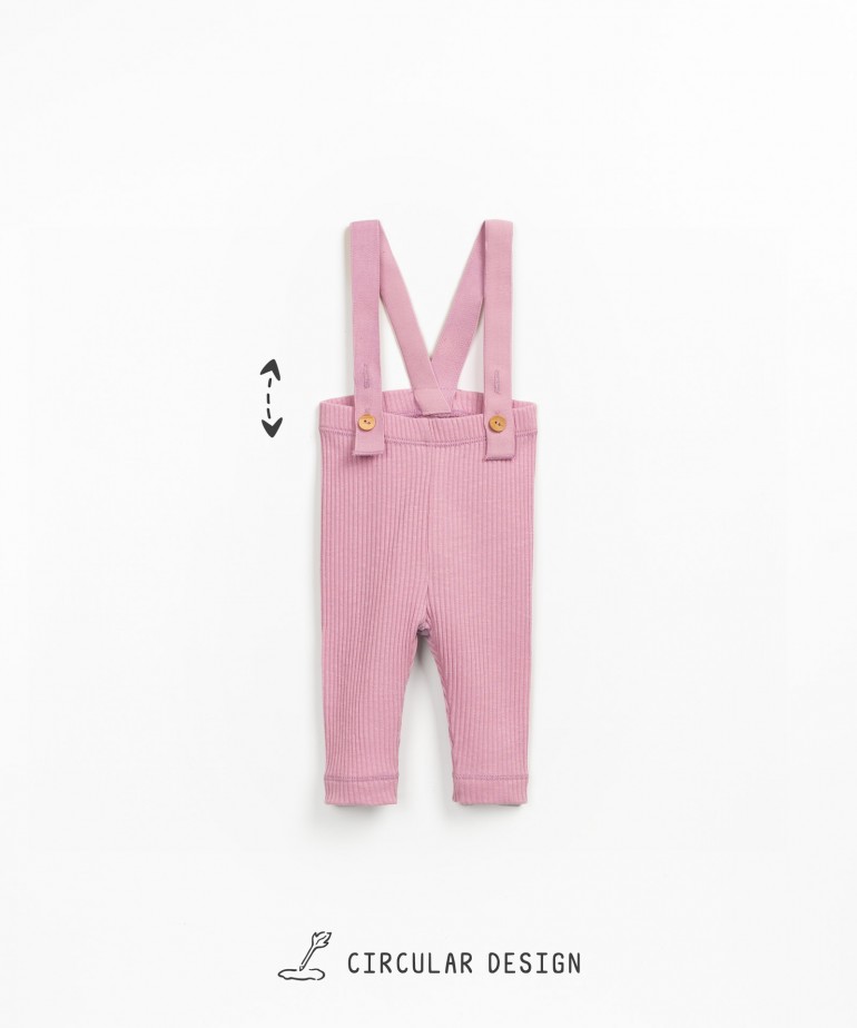 Flame rib leggings with suspenders in cotton and elastane