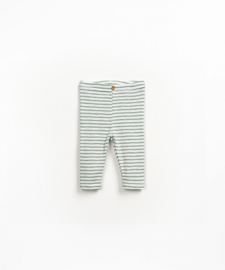 Striped organic cotton jersey leggings