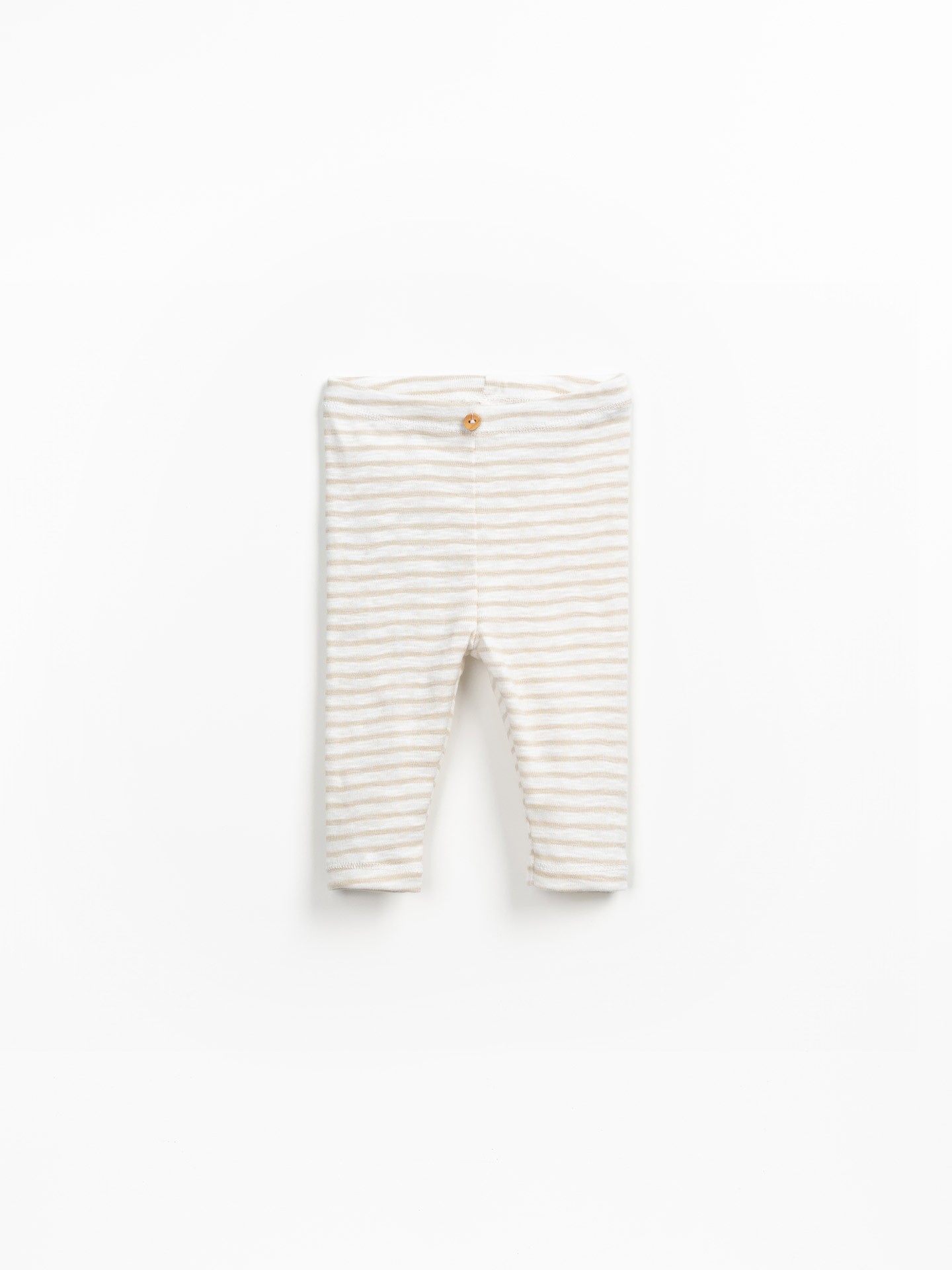 Leggings a righe con bottone decorativo in cocco
