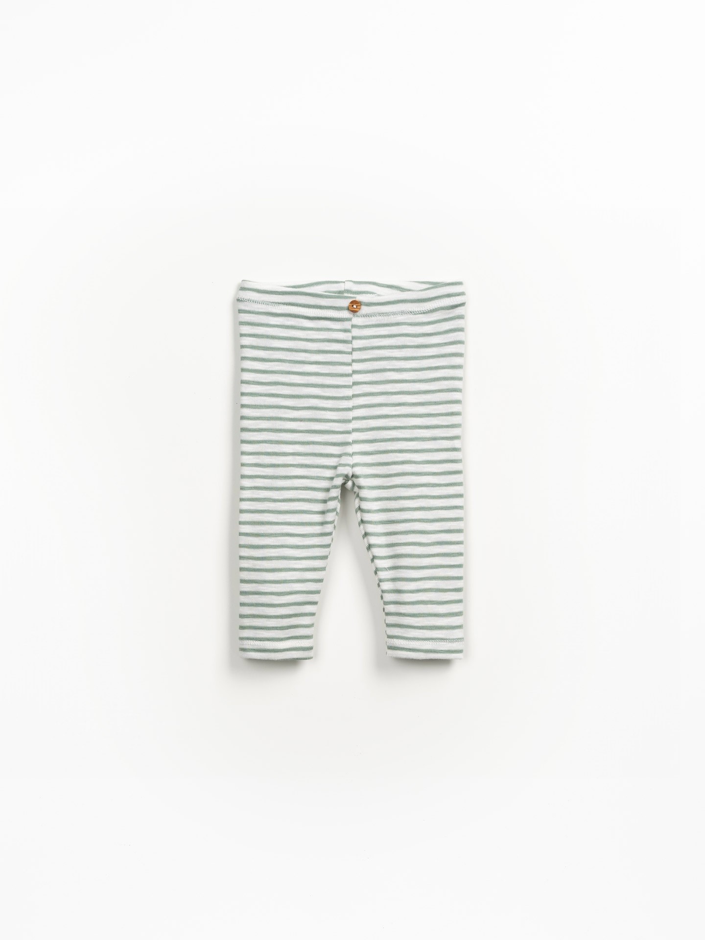 Leggings a righe con bottone decorativo in cocco