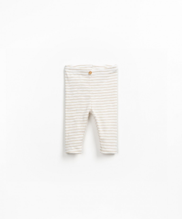 Striped organic cotton jersey leggings