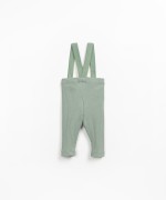 Leggings em rib flam com suspensrios em algodo e elastano