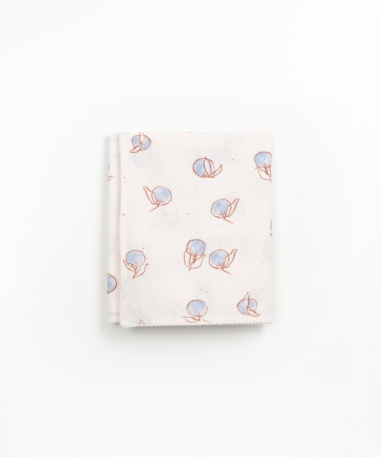 Musselina com estampado de laranjas