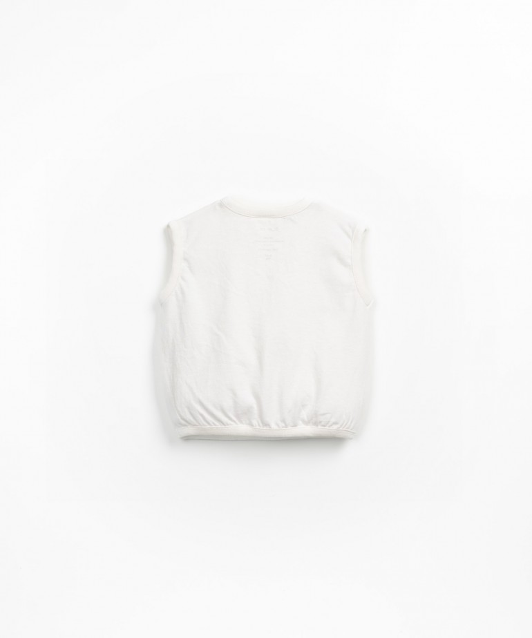 T-shirt senza maniche in cotone biologico e cotone riciclato