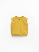 Sleeveless t-shirt in organic cotton and recycled cotton