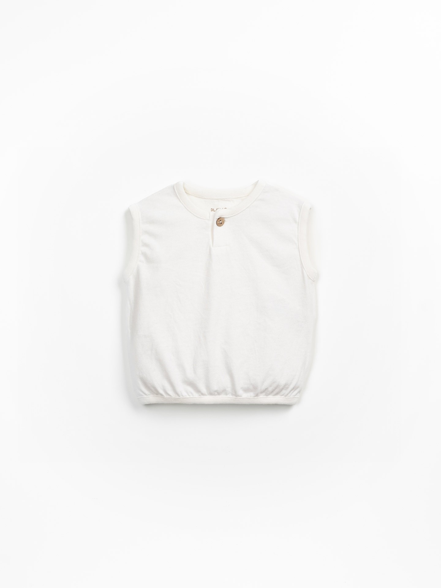 Sleeveless t-shirt in organic cotton and recycled cotton