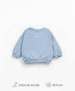 Sweatshirt oversized em algodo orgnico com botes decorativos