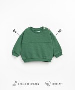 Sweatshirt oversized em algodo orgnico com botes decorativos