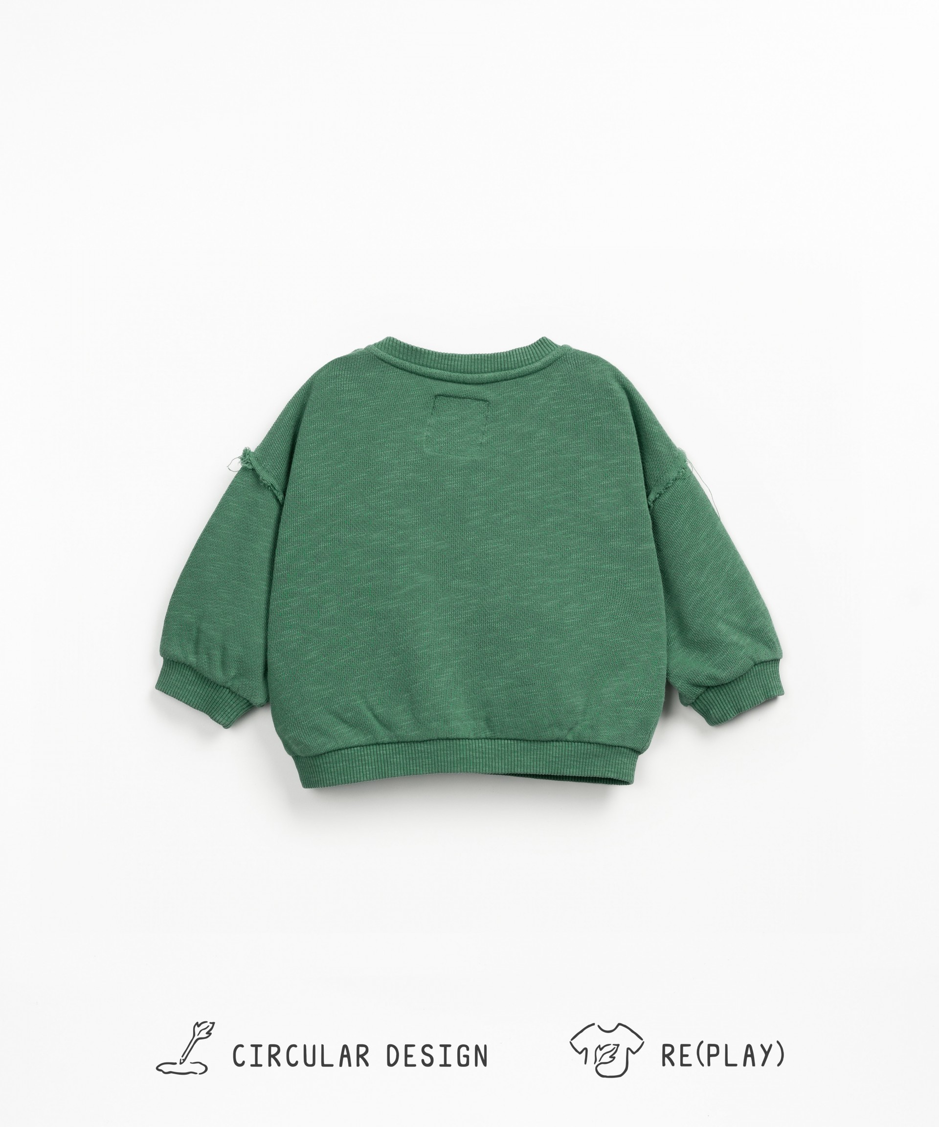 Sweatshirt oversized em algodo orgnico com botes decorativos