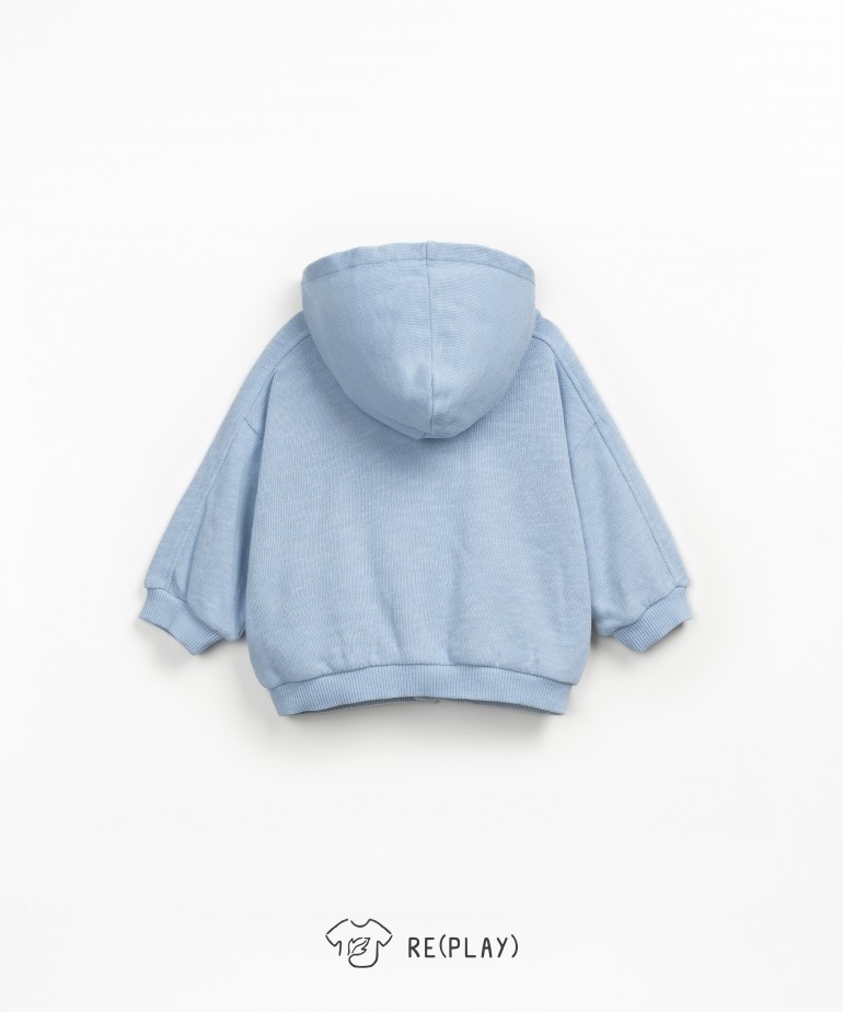 Giacca in maglia con miscela di cotone e cotone biologico