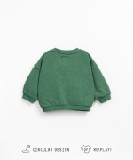 Sweatshirt oversized em algodo orgnico com botes decorativos