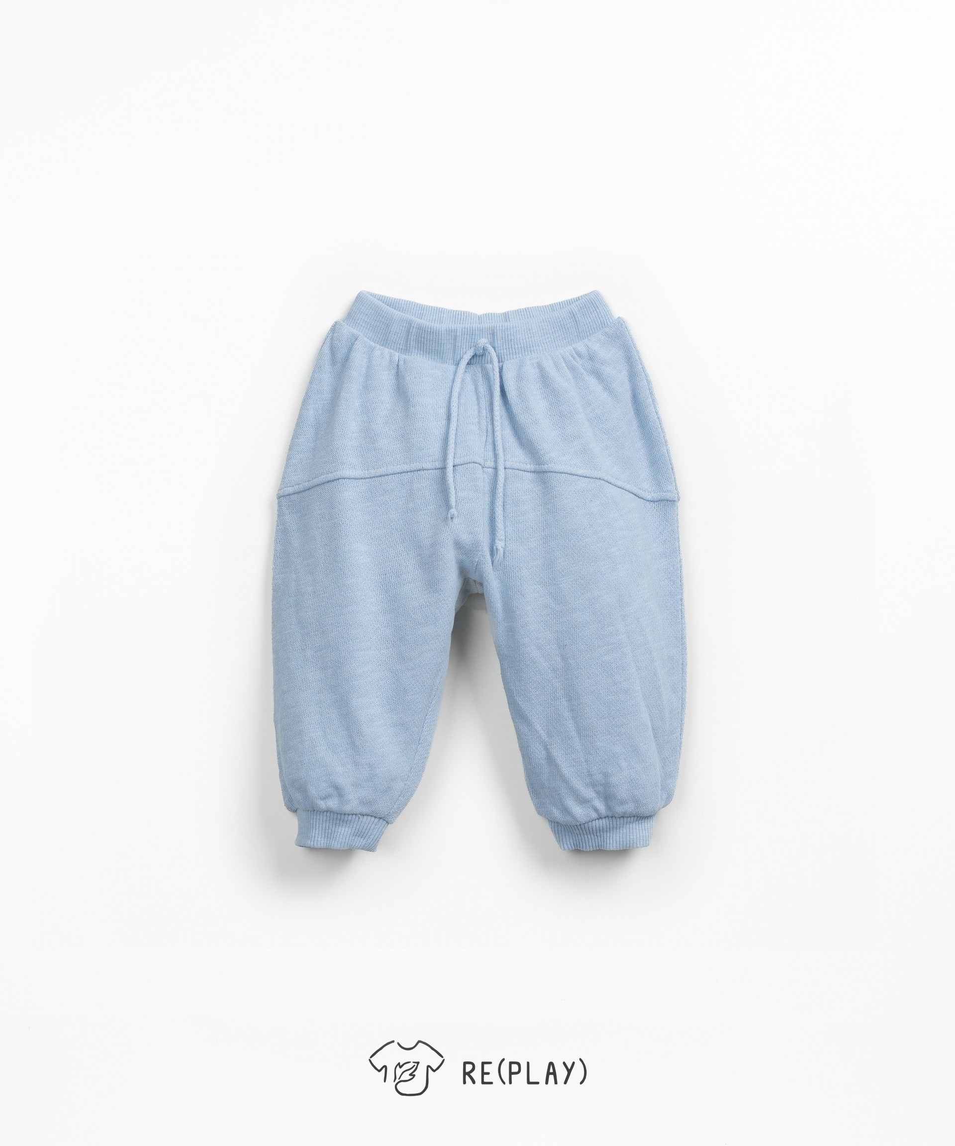 Cala pantalona em mistura de algodo orgnico com bolsos laterais