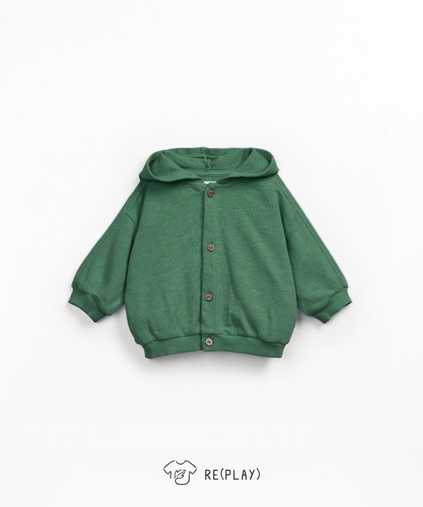 Chaqueta de punto con mezcla de algod�n y algod�n org�nico