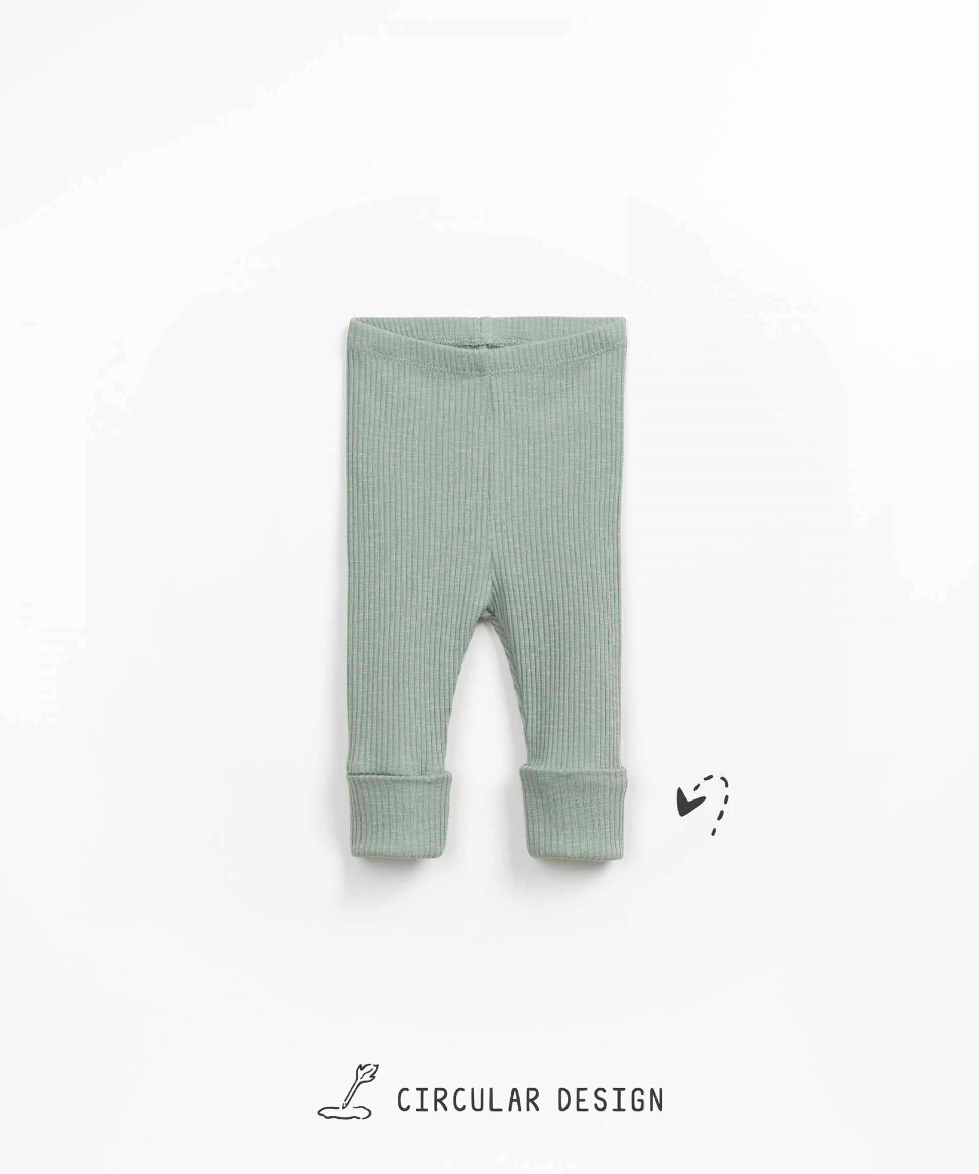Ribbed knit leggings in organic cotton