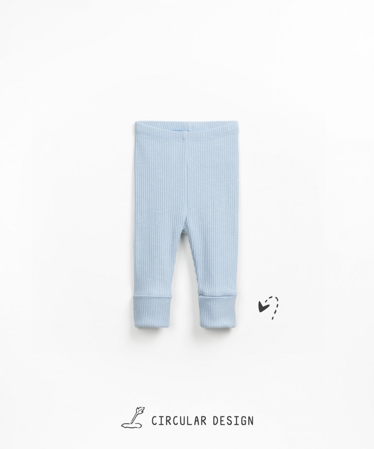Ribbed leggings in a blend of organic cotton and elastane