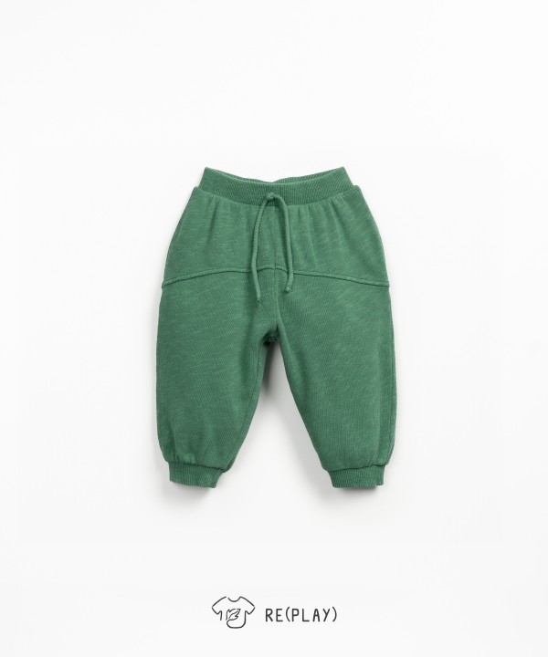 Jersey trousers with decorative drawstring