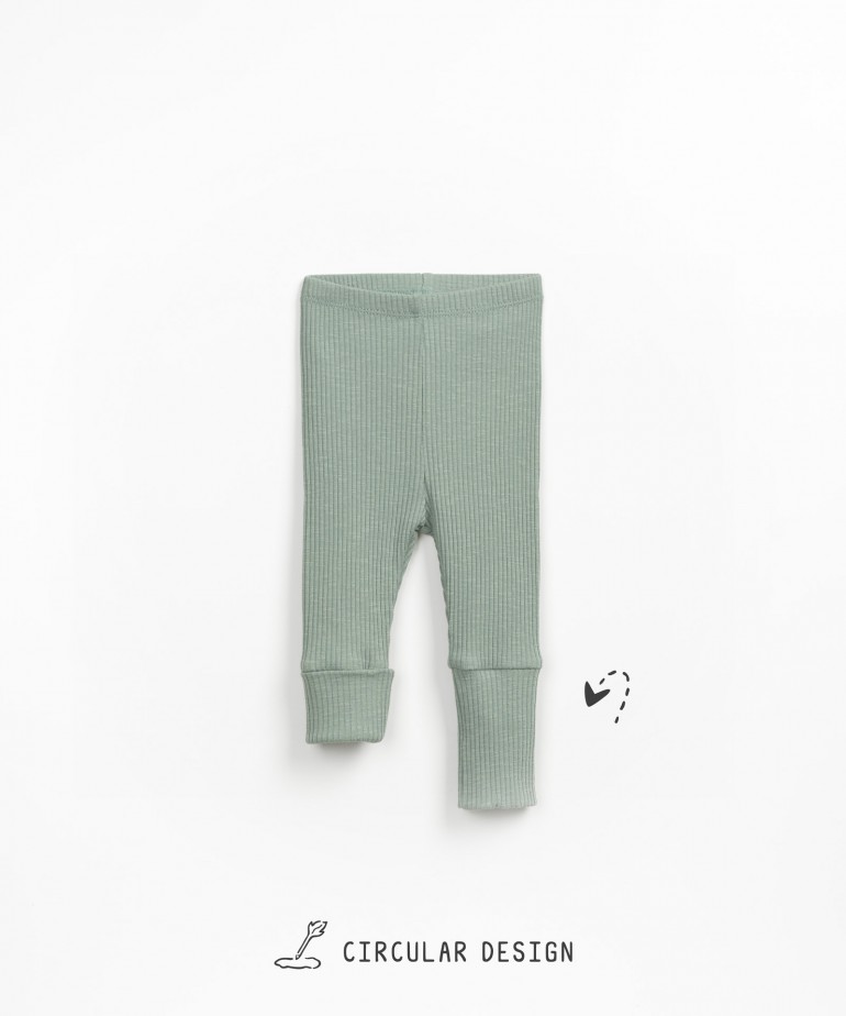 Ribbed leggings in a blend of organic cotton and elastane