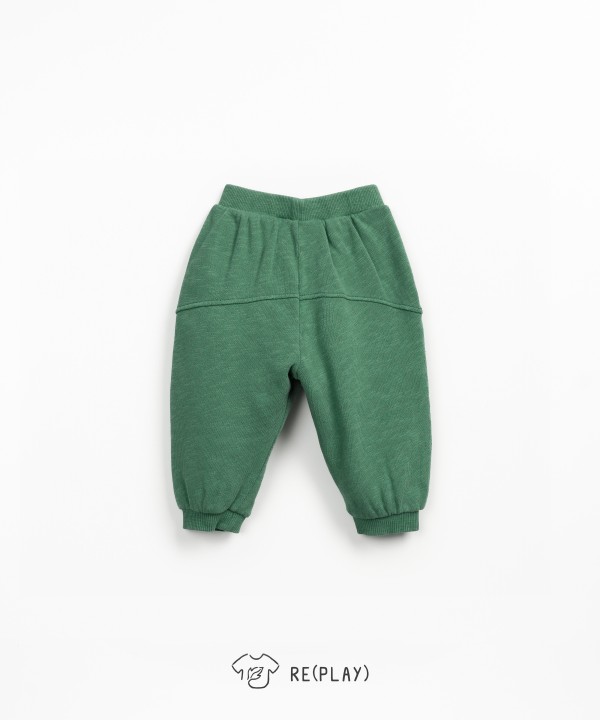 Jersey trousers with decorative drawstring