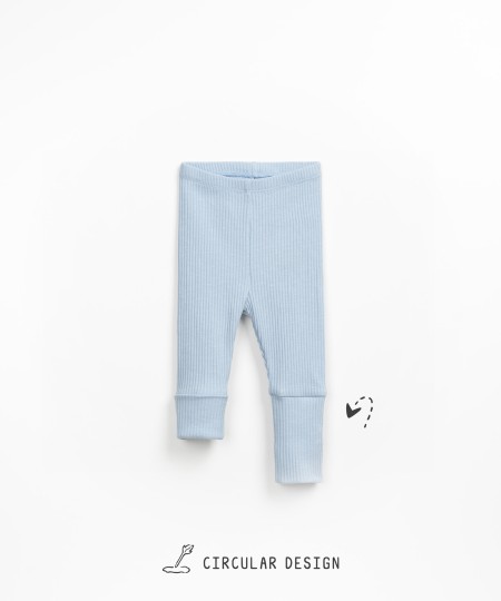 Leggings de malha com nervuras